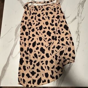 cow print wrap around skirt medium